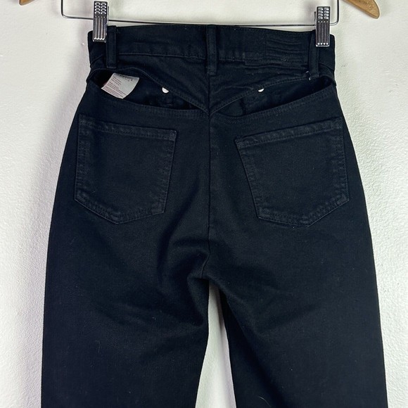 REVICE Denim Avalon Flare Jeans Size 23 High Rise Cut Out Raw Hem Black - Picture 11 of 15